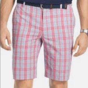 Izod Red Rose Blue Plaid Mens Size 36